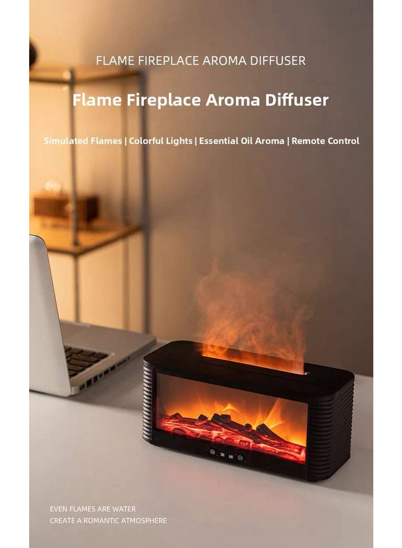 Fireplace Diffuser, Upgrade 7 Colours Flame Diffuser, 250ml Essential Oil Diffuser with Timer and Waterless Auto Off for Home Room Office - Image 1